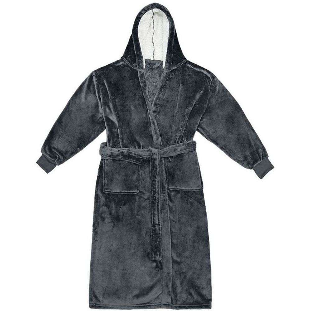 Brand Lab Unisex Adult  Cuffed Robe / Charcoal